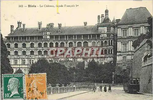 Cartes postales Blois le Chateau Facade Francois 1er Tramway