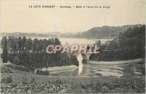Cartes postales Hendaye La Cote d'Argent Baie et Route de la Plage