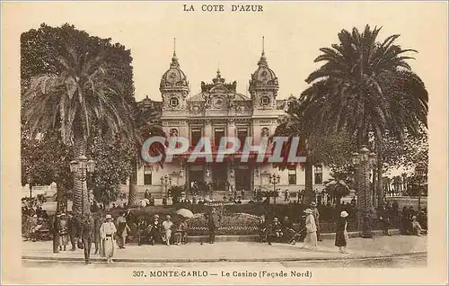 Cartes postales Monte Carlo La Cote d'Azur Le Casino (Facade Nord)