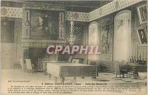 Cartes postales Chateau d'Ancy le Franc (Yonne) Salle des Gardes