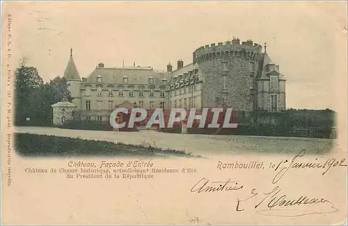 Cartes postales Rambouillet Chateau Facade d'Entree (carte 1900)