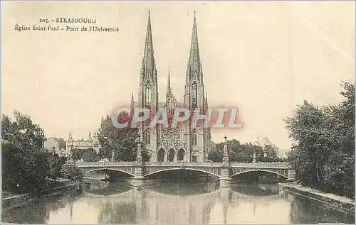 Ansichtskarte AK Strasbourg Eglise Saint Paul Pont de l'Universite