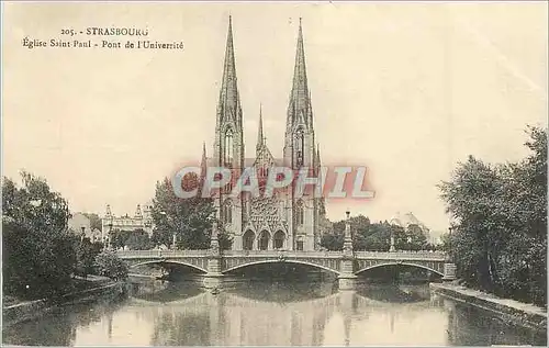 Cartes postales Strasbourg Eglise Saint Paul Pont de l'Universite