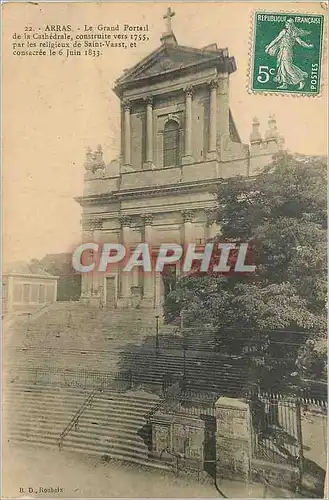 Cartes postales Arras Le Grand Portail de la Cathedrale Construite vers 1755