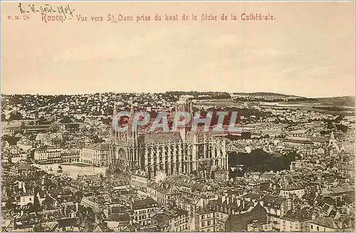 Cartes postales Rouen Vue St Ouen prise du Haut de la Fleche de la Cathedrale