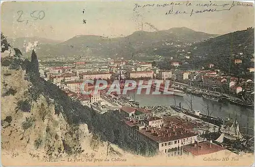 Cartes postales Nice Le Port vue prise du Ch�teau Bateaux