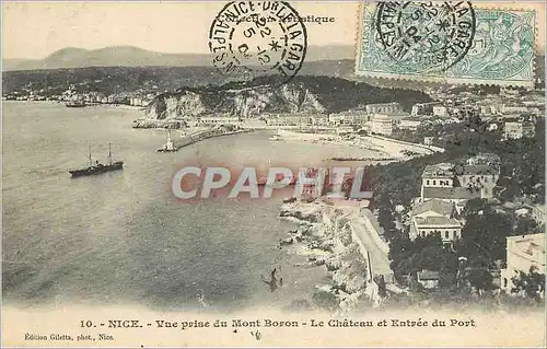 Cartes postales Nice Vue prise du Mont Boron Le Chateau et Entree du Port