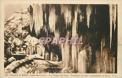 Cartes postales Environs de Beuil (Alpes Maritimes) Les Gorges du Cians Stalactites de Glace
