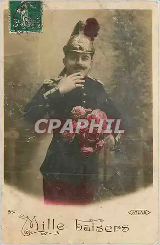 Cartes postales Mille Baisers Militaria