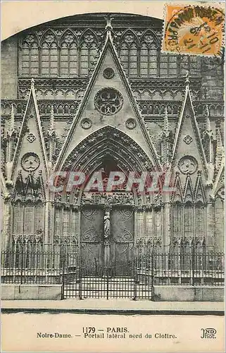 Cartes postales Paris Notre Dame Portail Lateral Nord du Cloitre