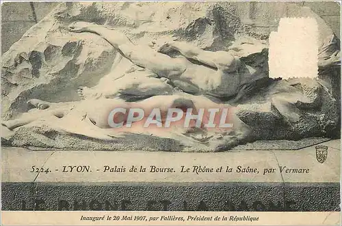 Cartes postales Lyon Palais de la Bourse Le Rhone et la Saone par Vermare