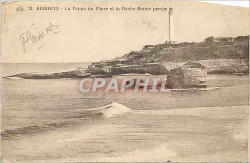 Cartes postales Biarritz La Pointe du Phare et la Roche Ronde Percee