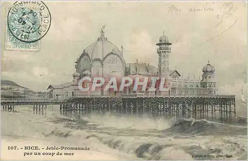 Cartes postales Nice Jetee Promenade par un Coup de Mer