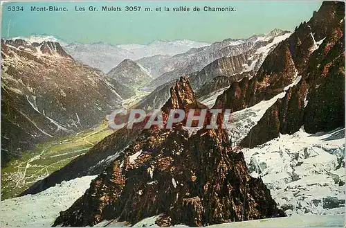 Cartes postales Mont Blanc Les Gr Mulets 3057 m et la Vallee de Chamonix
