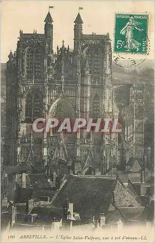 Cartes postales Abbeville L'Eglise Saint Vulfran vue a vol d'Oiseau