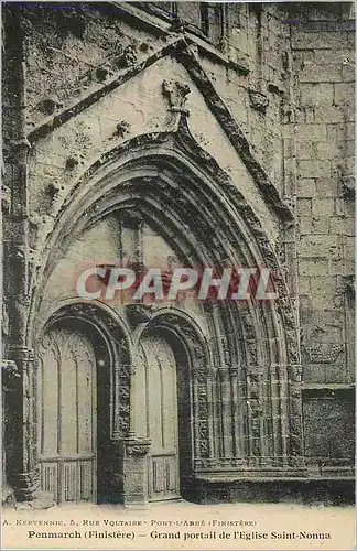 Ansichtskarte AK Penmarch (Finistere) Grand Portail de l'Eglise Saint Nonna