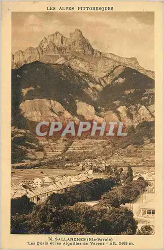 Ansichtskarte AK Sallanches (Htes Savoie) Les Alpes Pittoresques Les Quais et les Aiguille de Varens Alt 2468 m