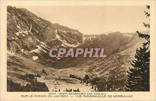 Cartes postales Mont Saxonnex (Alt 1000 m) Sur le Chemin du Lac Beni Vue Panoramique de Morsullaz