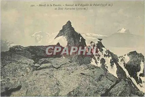 Cartes postales Massif de la Vanoise Sommet de l'Aiguille de Polset (3538 m) et Dent Parrachee (3712 m)