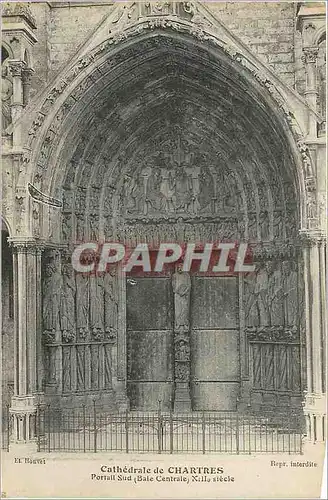 Ansichtskarte AK Cathedrale de Chartres Portail Sud (Baie Centrale)