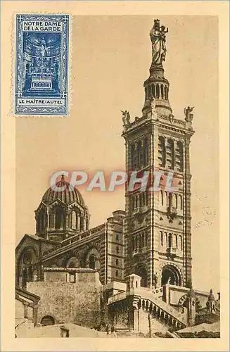 Cartes postales Marseille N D de la Garde Tour Byzantine Vignette Le maitre autel