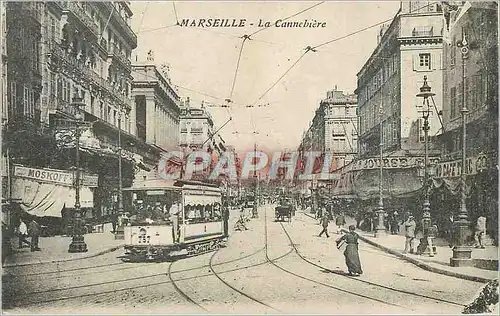 Ansichtskarte AK Marseille La Cannebiere Tramway