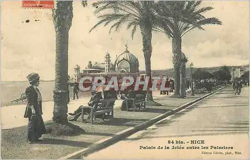 Cartes postales Nice Palais de la Jetee entre les Palmiers