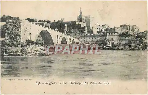 Cartes postales Avignon Le Pont St Benezet et le Palais des Papes