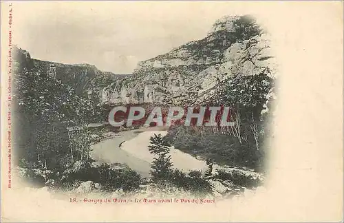Cartes postales Gorges du Tarn Le Tarn avant le Pas du Souci (carte 1900)
