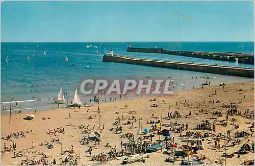 Moderne Karte Les Sables d'Olonne (Vendee) La Plage et les Jetees