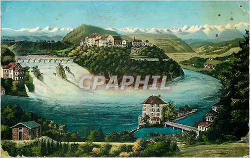 Cartes postales moderne Zurich Rheinfall und die Alpen