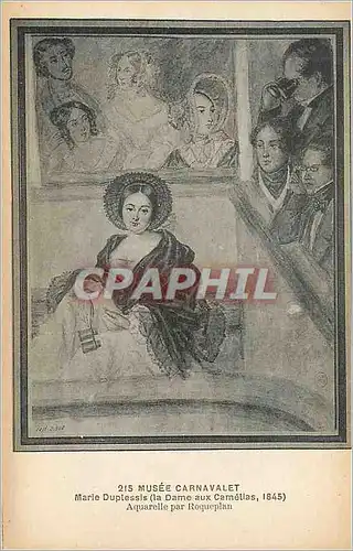 Cartes postales Musee Carnavalet Marie Duplessis (La Dame aux Camelias 1845) Aquarelle par Roqueplan