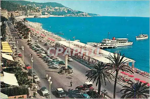 Moderne Karte Nice La Promenade des Anglais et le Mont Boron