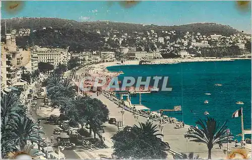 Moderne Karte Nice La Promenade des Anglais Au fond Le Mont Boron