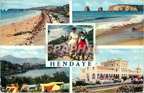 Cartes postales moderne Hendaye Frontiere Franco Espagnole La Plage Les 2 Jumeaux Au Pays Basque