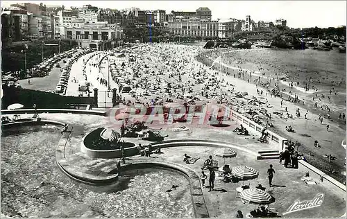 Cartes postales moderne Biarritz La Grande Plage vue de la Piscine du Palais