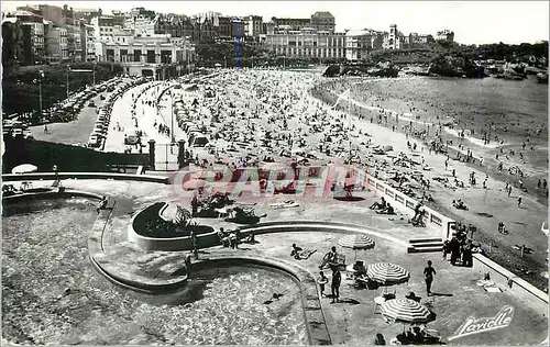 Moderne Karte Biarritz La Grande Plage vue de la Piscine du Palais