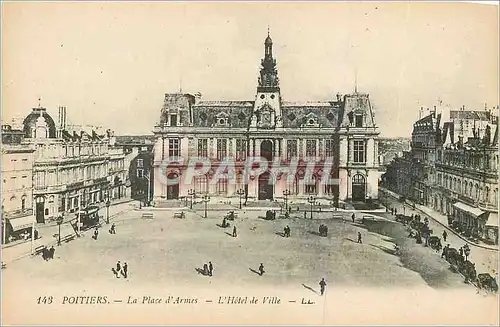 Ansichtskarte AK Poitiers La Place d'Armes L'Hotel de Ville