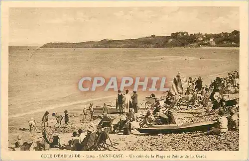 Ansichtskarte AK Saint Cast Cote d'Emeraude Un Coin de la Plage et Pointe de la Garde