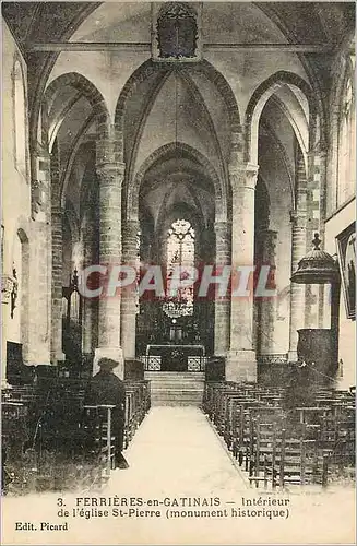 Ansichtskarte AK Ferrieres en Gatinais Interieur de l'Eglise St Pierre (Monument His)