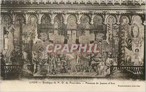 Cartes postales Lyon Basilique de N D de Fourviere Panneau de Jeanne d'Arc