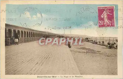 Ansichtskarte AK Deauville sur Mer La Plage et les Planches