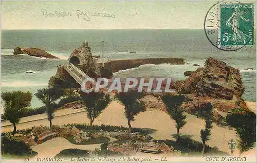 Cartes postales Biarritz Cote d'Argent Le Rocher de la Vierge et le Rocher Perce