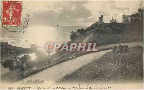 Cartes postales Biarritz Effet de nuit sur l'Atalaye