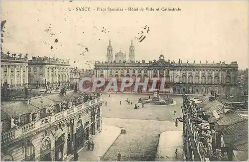 Cartes postales Nancy Place Stanislas Hotel de Ville et Cathedrale