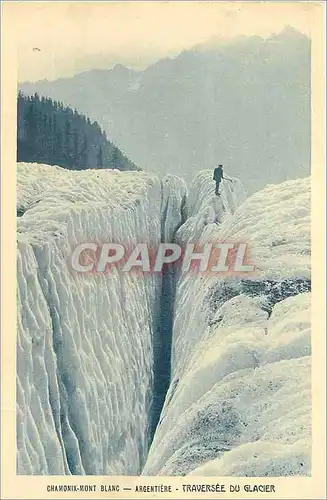 Ansichtskarte AK Chamonix Mont Blanc Argentiere Traversee du Glacier Alpinisme