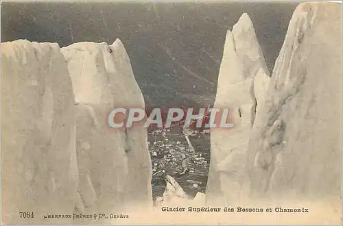 Cartes postales Glacier Superieur de Bossons et Chamonix