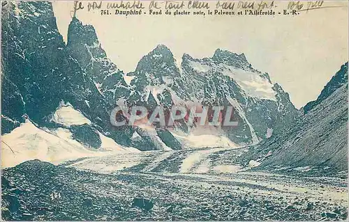 Ansichtskarte AK Dauphine Fond du Glacier noir Le Pelvoux et l'Ailefroide