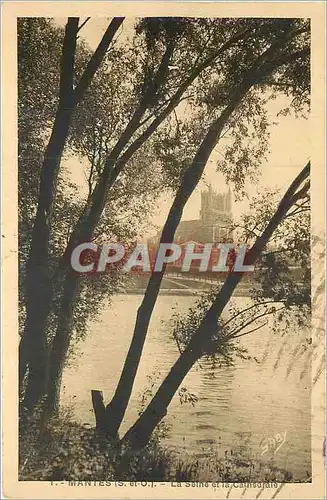 Cartes postales Mantes (S et O) La Seine et la Cathedrale