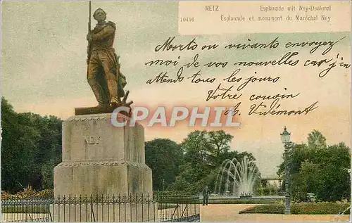 Cartes postales Metz Esplanade mit Ney Denkmal